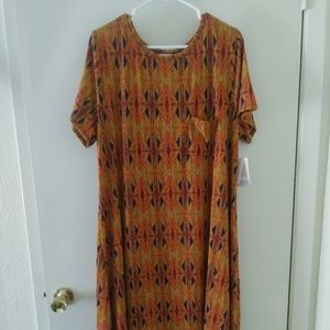 Lula Roe Carly Tribal Print Dress